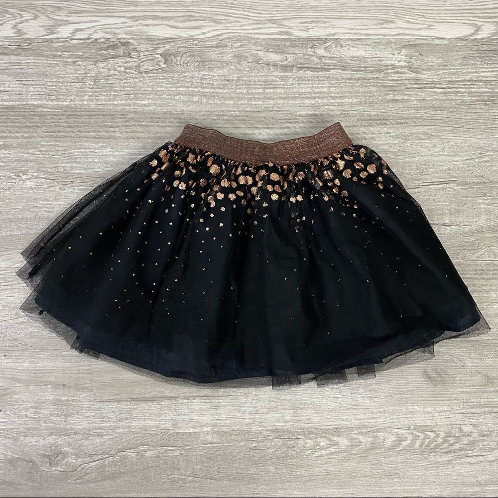 Pony Tails Rose Gold Glitter Black Tulle Skirt